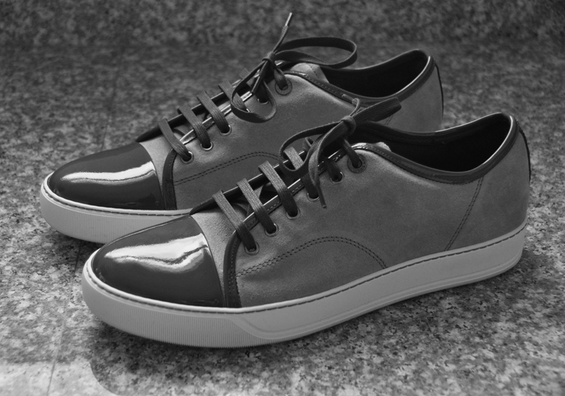 lanvin black leather sneakers
